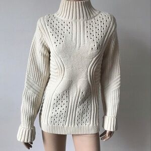 & Other Stories Beige Textured Turtleneck Sweater